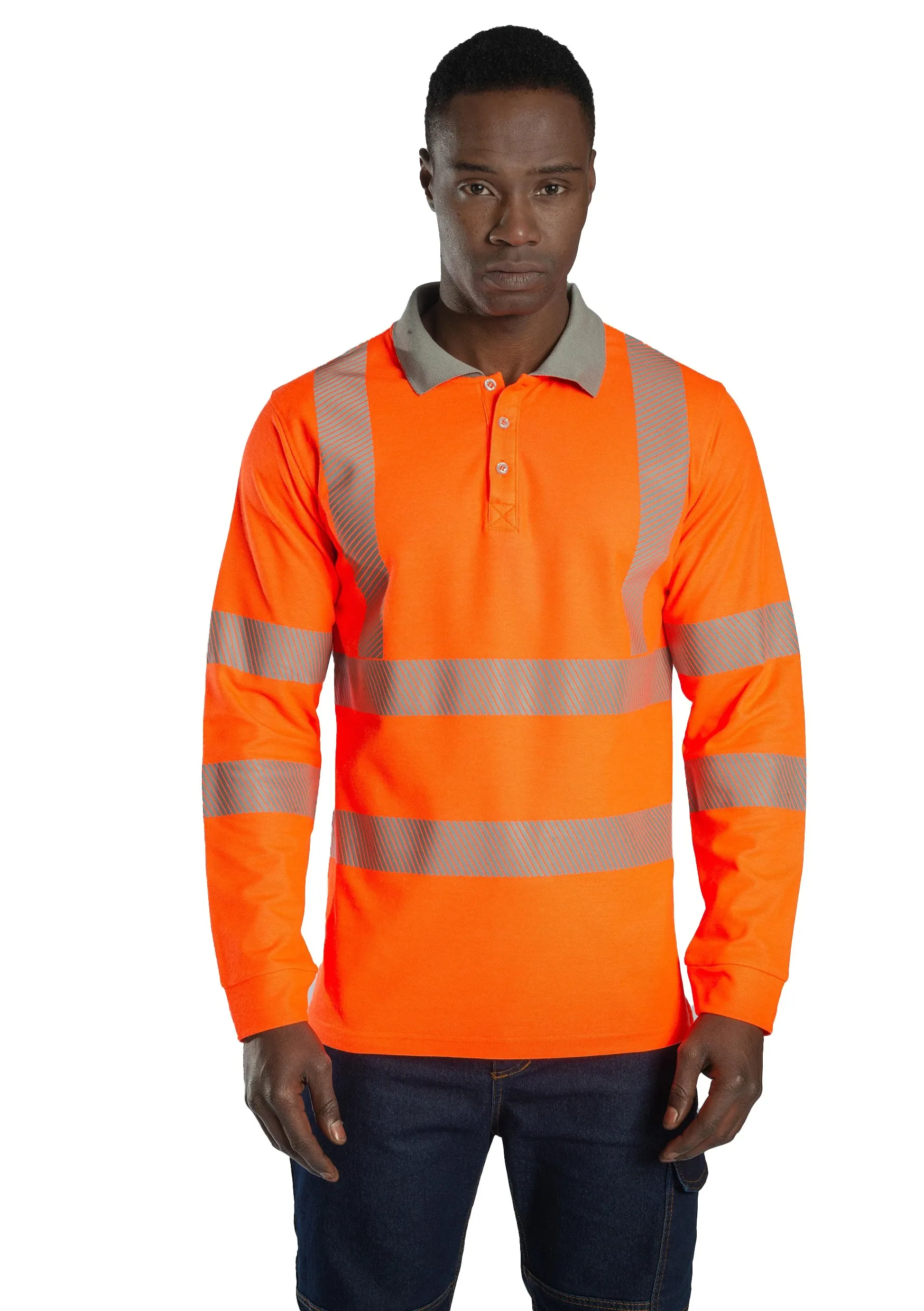 Alaska Hi-Vis Uzun Kollu Polo T-Shirt-Turuncu