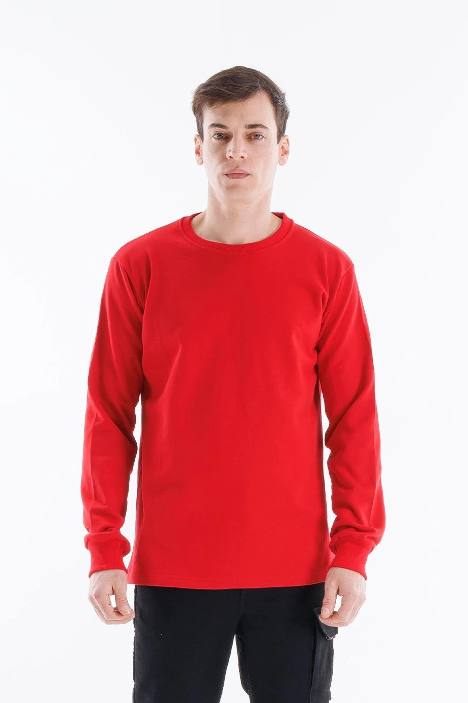 Regular Bisiklet Yaka Sweatshirt Kırmızı